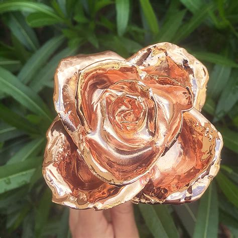 rose gold metal box|24 carat gold dipped roses.